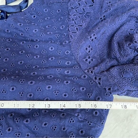 Free People apricot rose puff sleeve eyelet cotton lined dress size S NWT - Picture 7 of 10